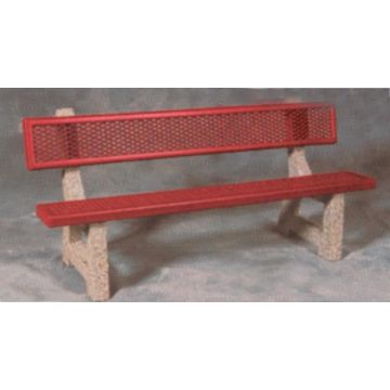 Concrete Bench with Thermoplastic-Coated Metal Seat and Back