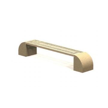 Flat Concrete Bench with Powder-Coated Metal Seat