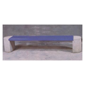Flat Concrete Bench with Thermoplastic-Coated Metal Seat