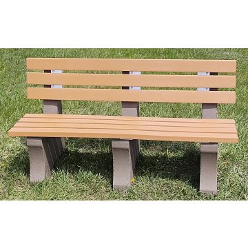 6' Bench (Recycled Plastic Boards) - Cedar Color Boards