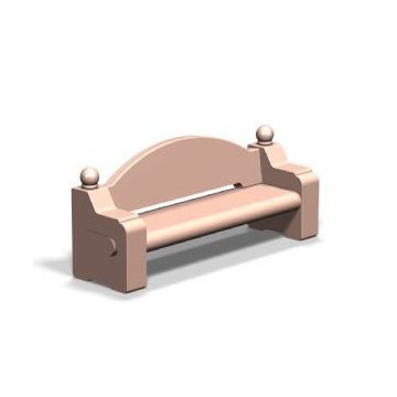 7-Ft. Custom Logo Concrete Bench with Back