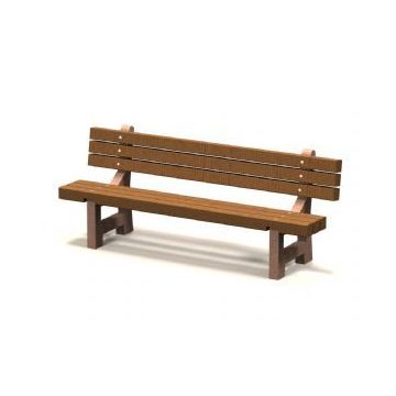 7L Wood and Concrete Park Bench