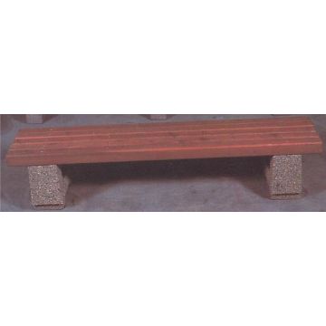 7-Ft. Flat Concrete Bench with Redwood Seat
