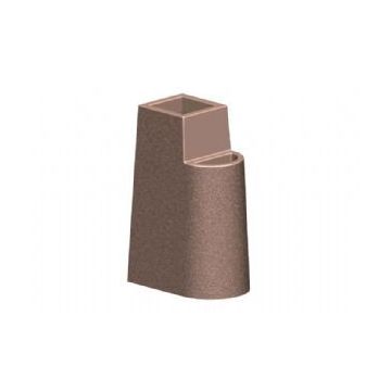 Unique Concrete Ash & Trash - 14.5L x 21.5W x 33H (40H with Dome Top)