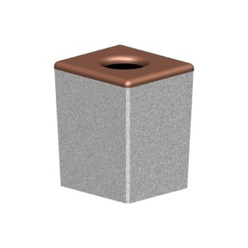 30-Gal. Rectangular Open Top Concrete Trash Receptacle - 29L x 26W x 36H