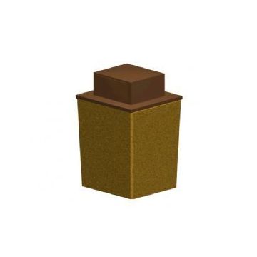 36-Gal. Rectangular Covered Top Concrete Trash Receptacle