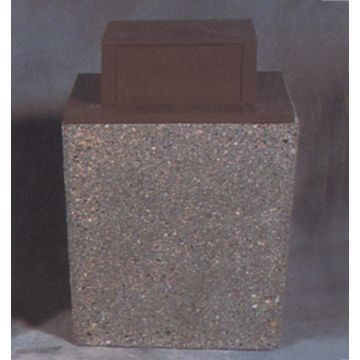 36-Gal. Rectangular Covered Top Concrete Trash Receptacle