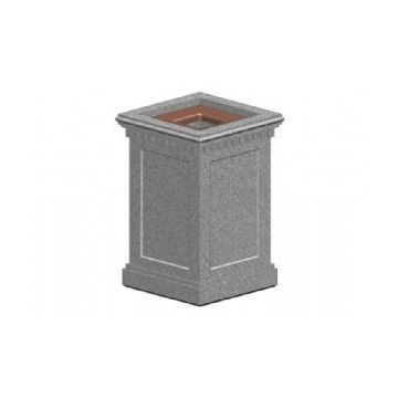 22-Gal. Victorian Series Square Open Top Concrete Trash Receptacle