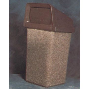 20-Gal. Square Covered Top Concrete Trash Receptacle - 20.5L x 20.5W x 40H