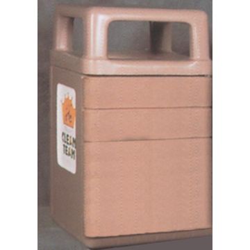 45-Gal. Square Covered Top Concrete Trash Receptacle - 26L x 26W x 44.5H
