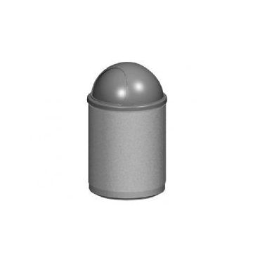 30-Gal. Round Covered Top Concrete Trash Receptacle - 26.13D x 46.13H
