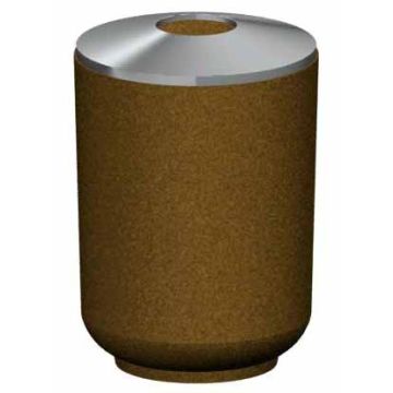 36-Gal. Round Open Top Concrete Trash Receptacle - 24D x 33H