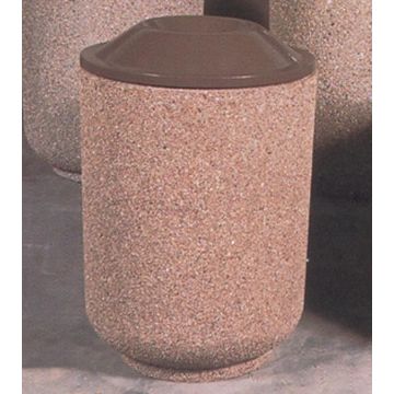 36-Gal. Round Open Top Concrete Trash Receptacle