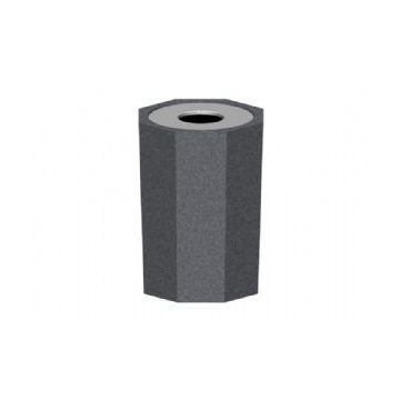 22-Gal. Hexagonal Open Top Concrete Trash Receptacle - 21D x 30H