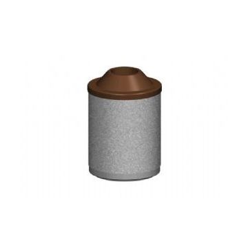30-Gal. Round Open Top Concrete Trash Receptacle - 26D x 33H