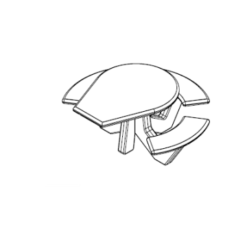 66 Dia. ADA Round 3 Seat Concrete Picnic Table