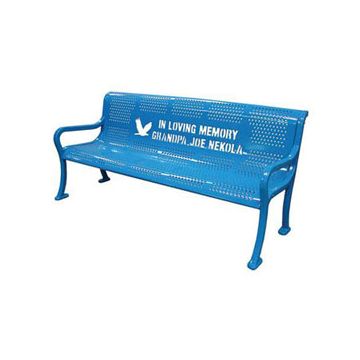 Perforated Pattern Custom Logo Bench with Back