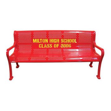 Perforated Multicolor Custom Logo Bench with Back