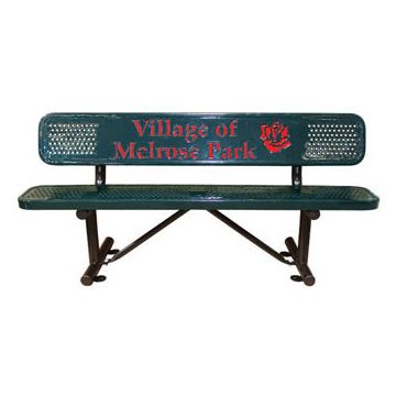 Perforated Multicolor Custom Logo Standard Bench with Back