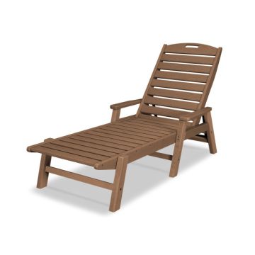 POLYWOOD Nautical Recycled Plastic Lounge Chair with Arms