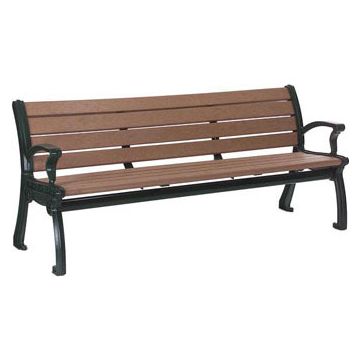 5-Ft. Contemporary Recycled Plastic Bench - Alum. Frame