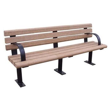 8-ft Recycled Plastic Bench with Arms