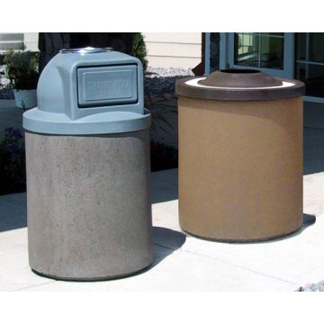 35-Gallon Economy Ash and Trash Receptacle with Dome or Pitch-In Lid.