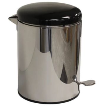 4-Gal. Round Step Stainless Steel Trash Receptacle with Liner