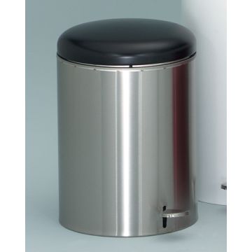 4-Gal. Round Step Stainless Steel Trash Receptacle with Liner