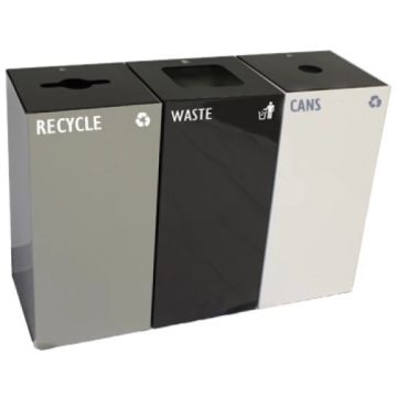 28-Gal. Square Open Top Steel Recycling Container with Retainer Bands
