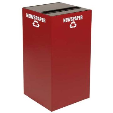 28-Gal. Square Open Top Steel Recycling Container with Retainer Bands