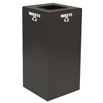 32-Gal. Square Open Top Steel Recycling Container with Retainer Bands