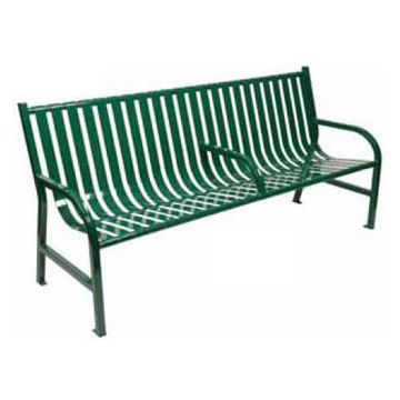 6 Ft. Slatted Metal Bench with Arm