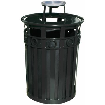36 Gal. Receptacle with Ash Urn Lid And Plastic Liner