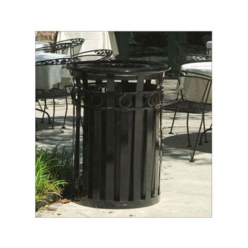 36 Gal. Receptacle with Ash Urn Lid And Plastic Liner