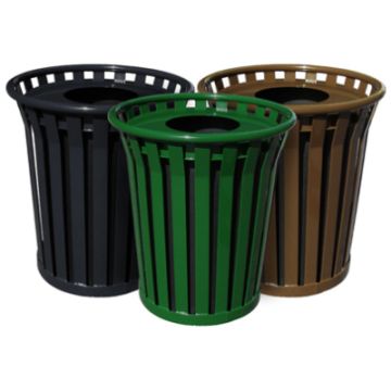 36 Gal. Receptacle with Flat Top Lid and Plastic Liner