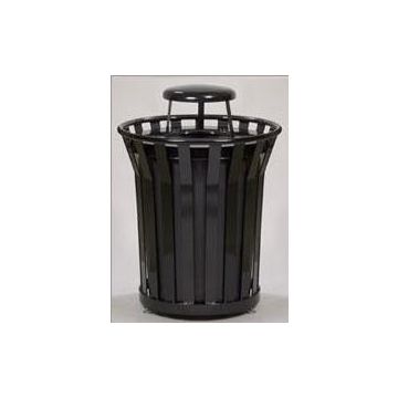 36 Gal. Receptacle with Rain Cover Lid and Plastic Liner