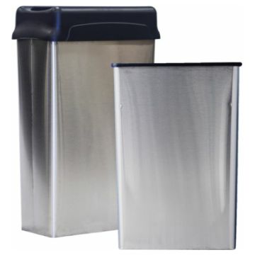 22-Gal. Stainless Steel Rectangular Waste Basket with Drop Top