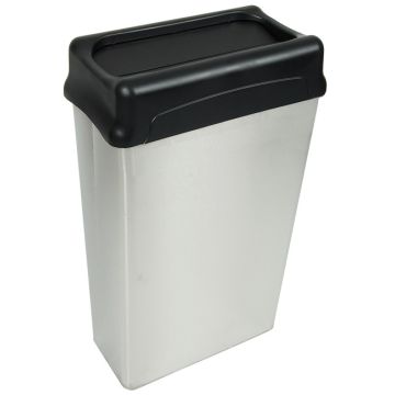 22-Gal. Stainless Steel Rectangular Waste Basket with Drop Top