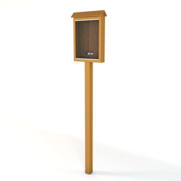 Single Sided Small Recycled Plastic Message Center with One Post