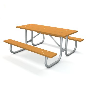 Recycled Plastic Picnic Table - Galvanized Frame