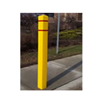 Post Guard-Square yellow/red tape Post 4.5” X 4.5”