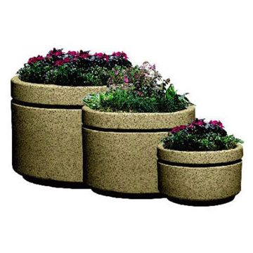 Round Boulevard Fiberglass Planters with Various Sizes, Finishes & Colors Available