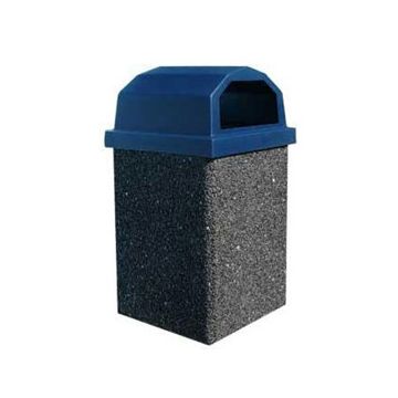 30 Gal. StoneTec Concrete Fiberglass Decorative Trash Can 722117 with Waste  Lid