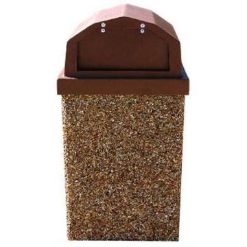 40-Gallon Receptacle & Raised Lid w One Spring Loaded Door - Std Colors