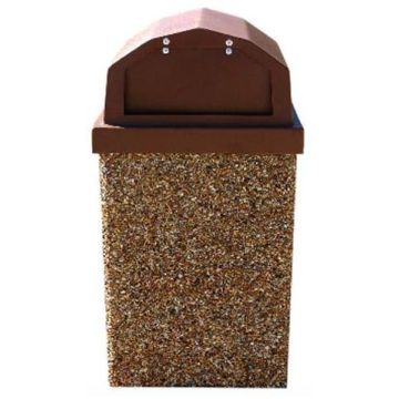40-Gallon Receptacle & Raised Lid w 2 Spring Loaded Doors Std. Colors
