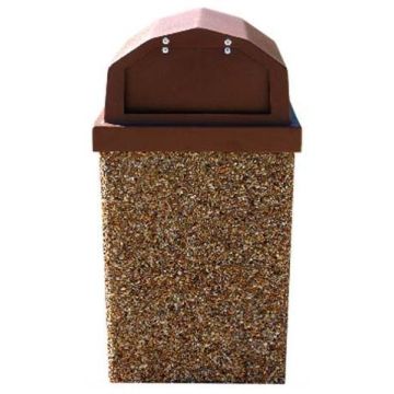 30-Gallon Receptacle & Raised Lid w 2 Spring Loaded Doors - Std. Colors