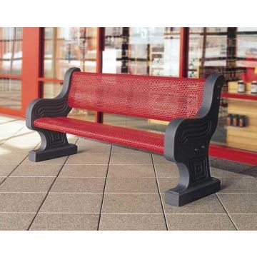 6.5-Ft. Thermoplastic-Coated Metal and Concrete Bench