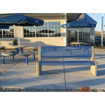 6' 8 Thermoplastic-Coated Metal and Concrete Bench