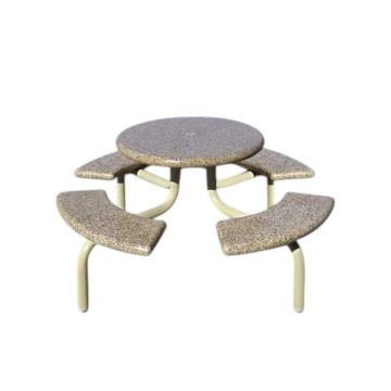 75D Polished Concrete Table - Powder-Coated Metal Legs
